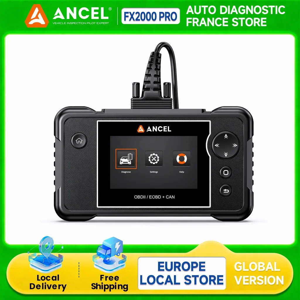 Antel FX2000 PRO Professioneller OBD2-Scanner, 4-System-Diagnosegerät mit Ölrückstellung, Roboteranpassung, Lenkungskalibrierung, vollständiger OBD2 I/M Live-Daten-Freeze-Function