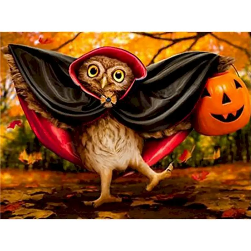 

GATYZTORY Modern Painting By Numbers With Frame 40x50cm Kits Pumpkin Owl Animals Picture With Numbers For Home Decors
