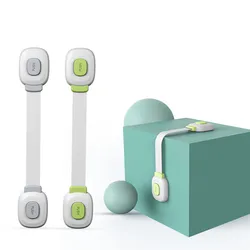 Cabinet Lock Baby Proof Child Safety Adjustable Self Adhesive Straps White