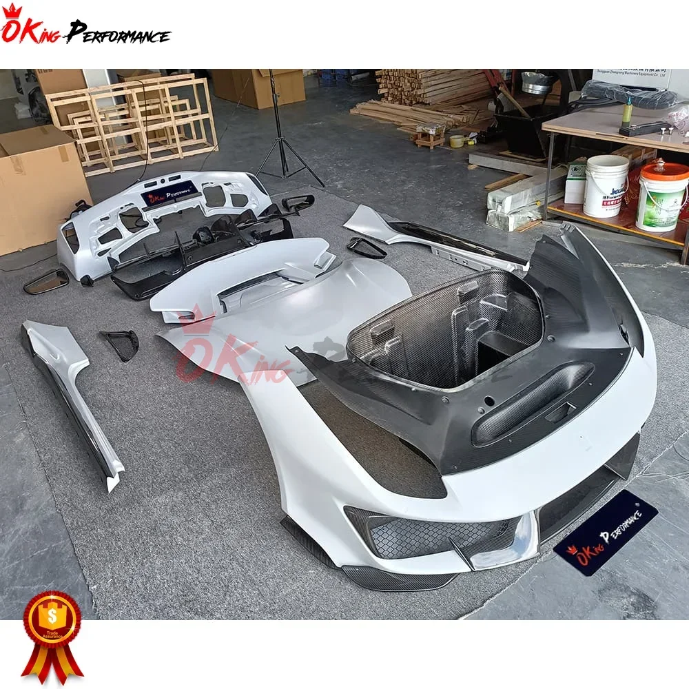 Pista Style Bodykit Dry Carbon Fiber Car Body Kit For Ferra-ri 488 GTB