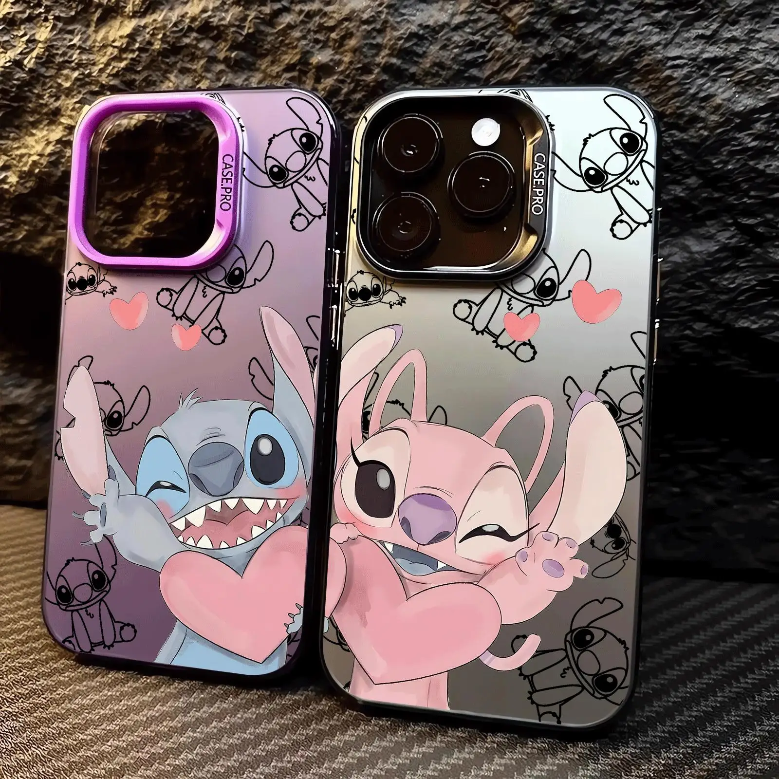 Disney Angel Stitch Lilo Phone Case for iPhone 15 Pro Max 12 Pro X 11 13 14 Plus XS Max XR 14 Fashion TPU Silicone Soft Cover