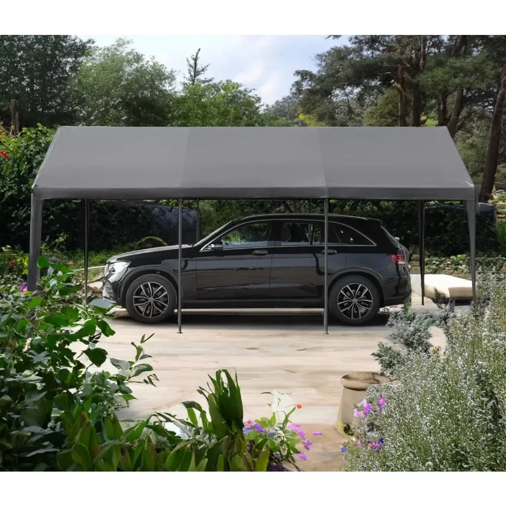 Outdoor Carport 10x20ft Heavy Duty Canopy Storage Shed, with Removable Sidewalls & Doors  Portable Garage Party Tent