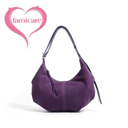 New Women Suede Dumpling Bag Female Retro Frosted Leather Handbag Lady Large Capacity Crossbody Shoulder Bag Trendy Messenger