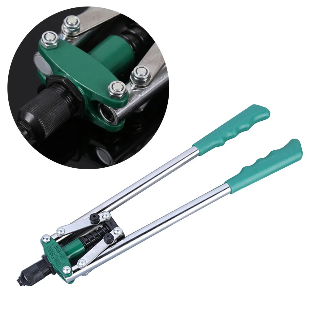 1 Uds remachadora Manual de doble mano máquina remachadora 17 pulgadas pequeña portátil eficiente ruido herramienta de remache bajo máquina de tornillo de liberación rápida