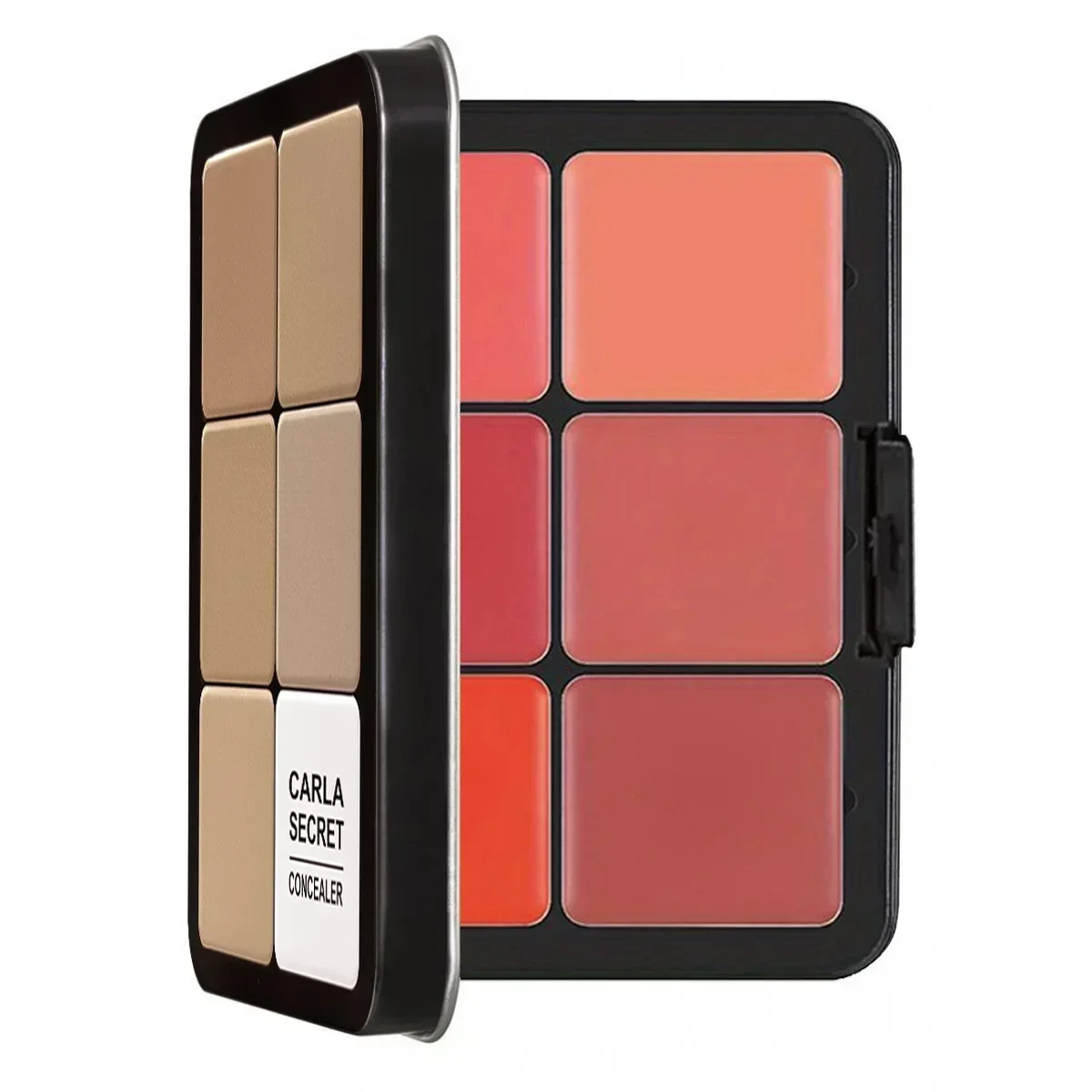 Heallor 12-color Blush Palette Matte Blush Palette Creamy Iron Box Concealer Blush Cream Matte Highlight Contour Makeup Palette