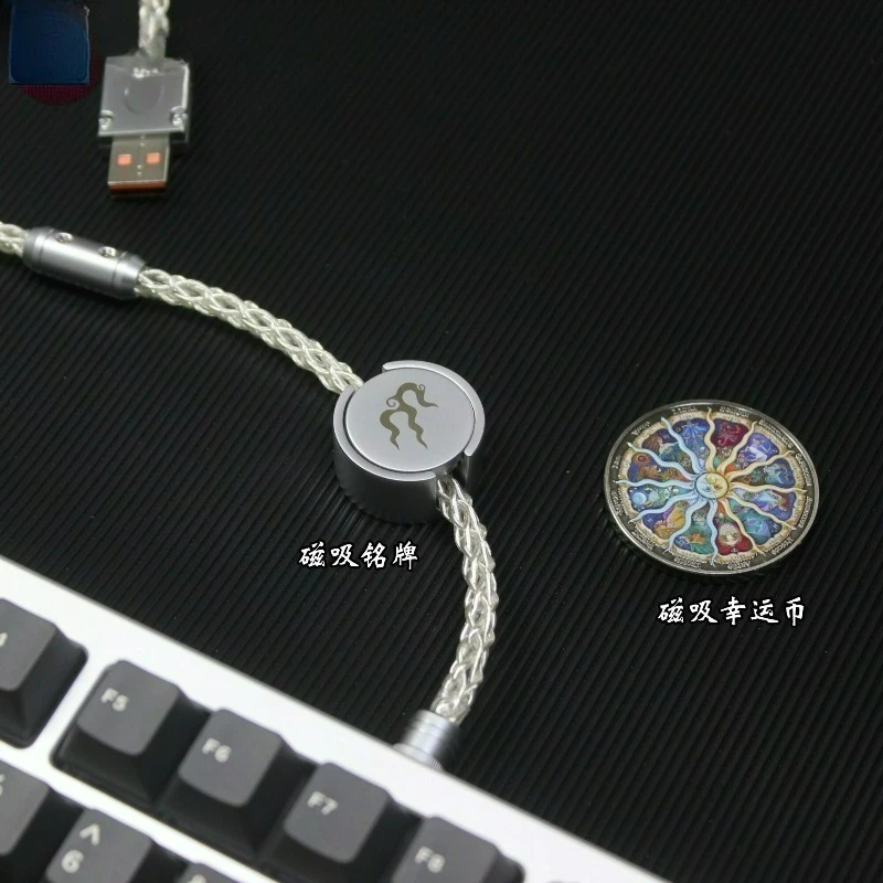Single Crystal Copper 8-Strand Braided Keyboard USB Cable Support 8K High Polling Rate  for Mechanical Gaming Keyboard