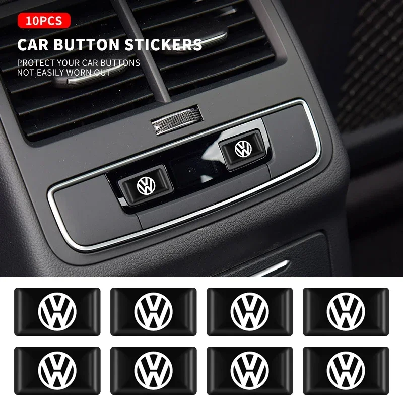 

10PC 3D Epoxy Car Exterior/Interior Decor Small Stickers Decal For Volkswagen VW GTI Golf 7 Polo Tiguan Passat Jetta Accessories