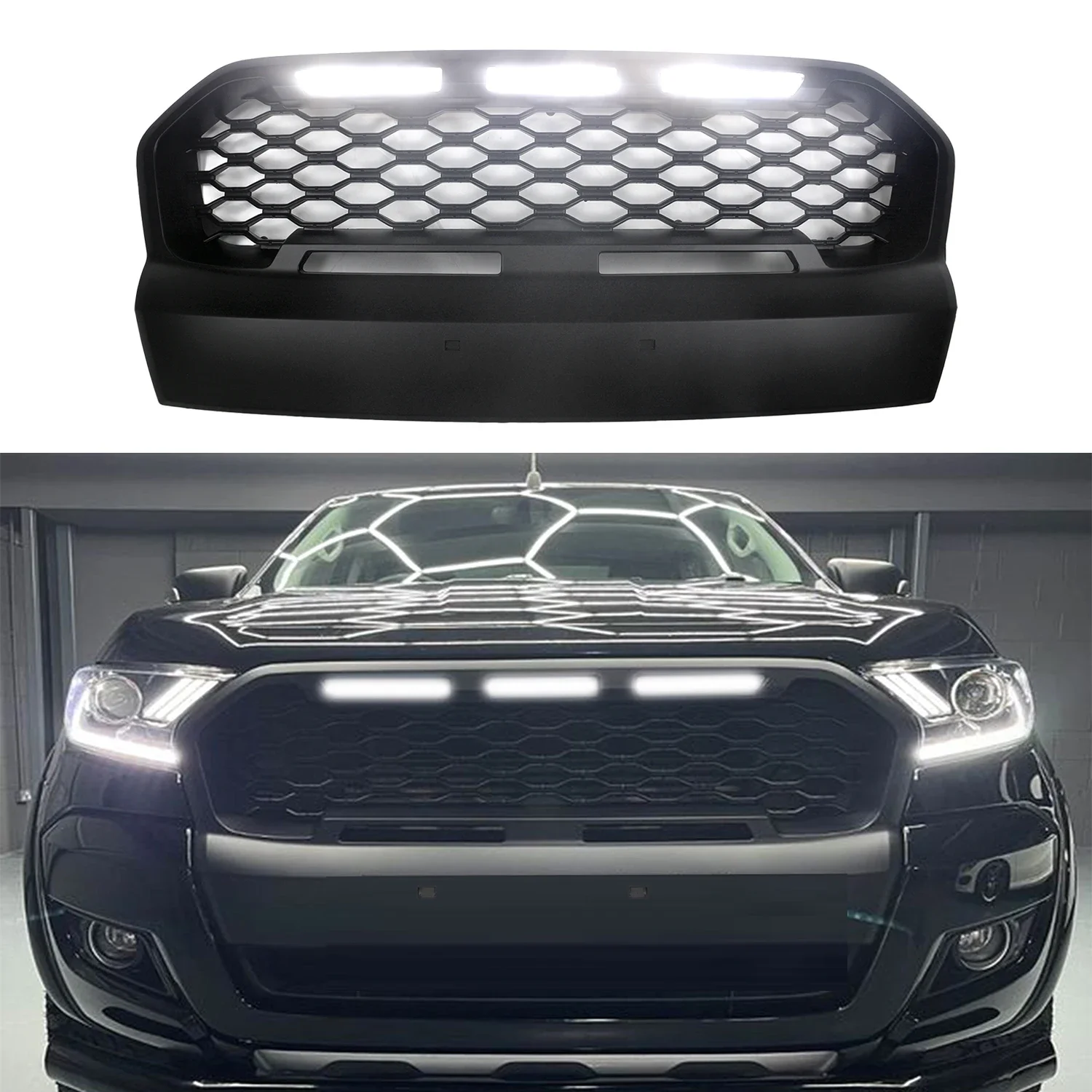 Para Ranger Wildtrak Mk3 T7 Xl Xlt XLS PX3 2015 2016 2017 (para Ranger T7 Raptor), Parrillas de malla, Cubierta de parrillas