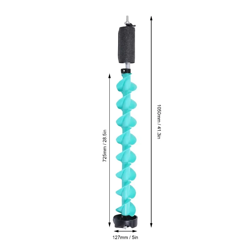 Equipped with a universal adapter for deepwater spiral drill bits, a 5-inch diameter nylon ice drill bit for drilling