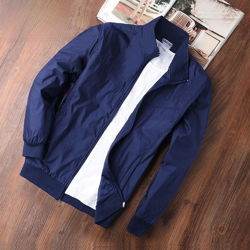 

Мужская демисезонная тонкая куртка Arctic People: двухслойная хлопковая спортивная ветрозащитная куртка с воротником-стойкой, модная верхняя одежда