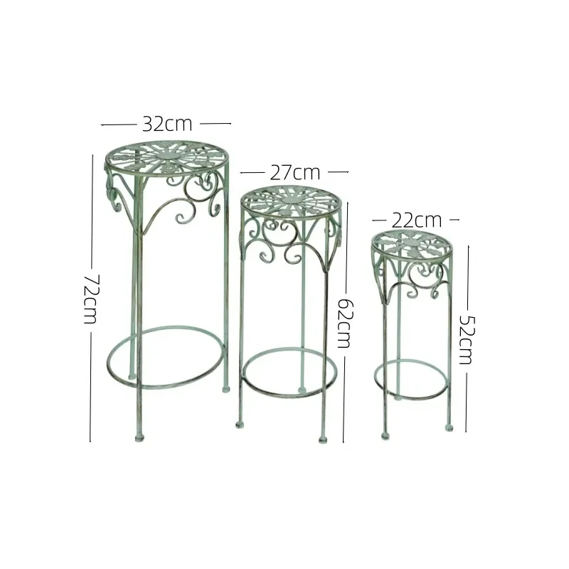 Outdoor flower stand Garden floor-to-ceiling wrought iron flower stool Outdoor yard Balcony Bonsai stand Decorative succulent