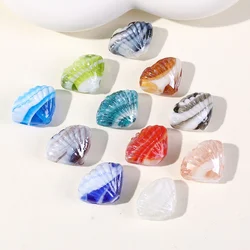22*16MM Small Fresh Colorful three-dimensional shell glass beads Loose Beads DIY Bracelet Beaded Jewelry Accessories  ﻿