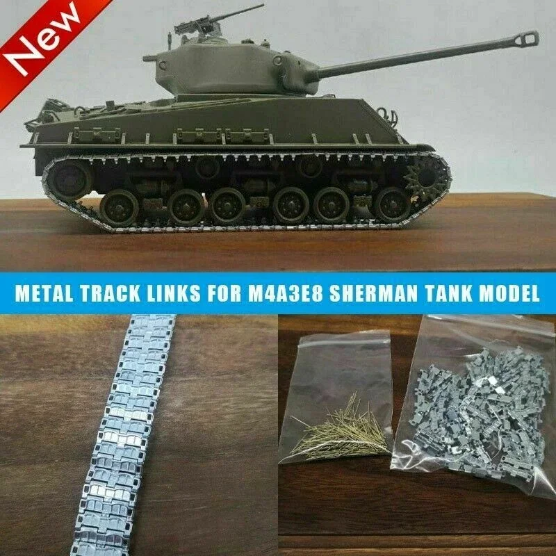 Металлические гусеницы для танка San Xin SX35019 1/35 Sherman M4A3E8 HVSS из цинкового сплава с латунными штифтами