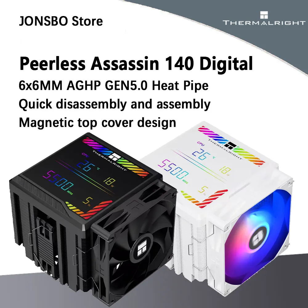 

Thermalright Peerless Assassin 140 Digital Tower Cooler Dual Tower Dual Fan Air Cooling Radiator 6x6mm Heat Pipe AGHP GEN5.0
