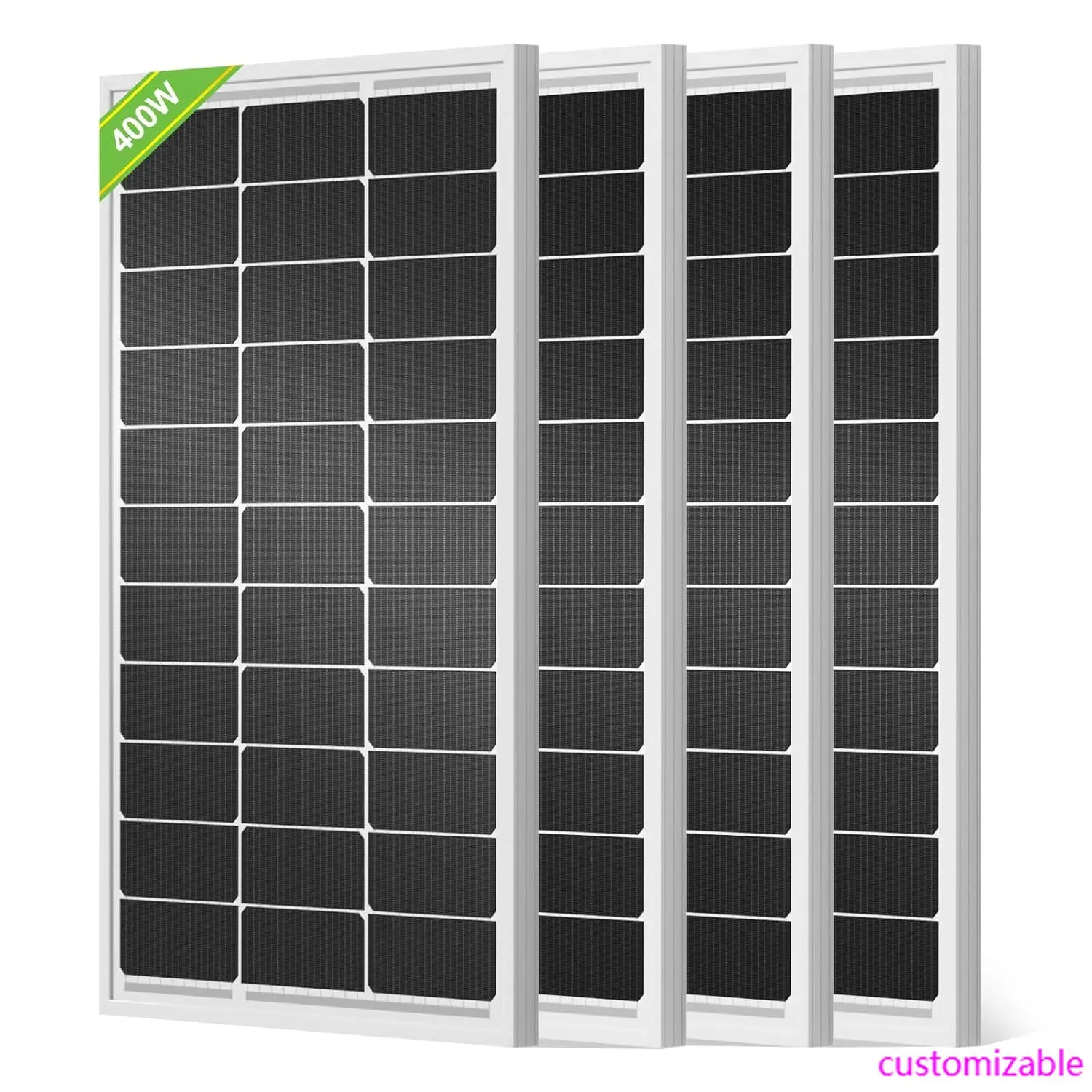 

400W Solar Panels 4pcs 100 Watt 18V Monocrystalline Solar Panel Module for Off Grid PV Power for Home, Camping, Boat