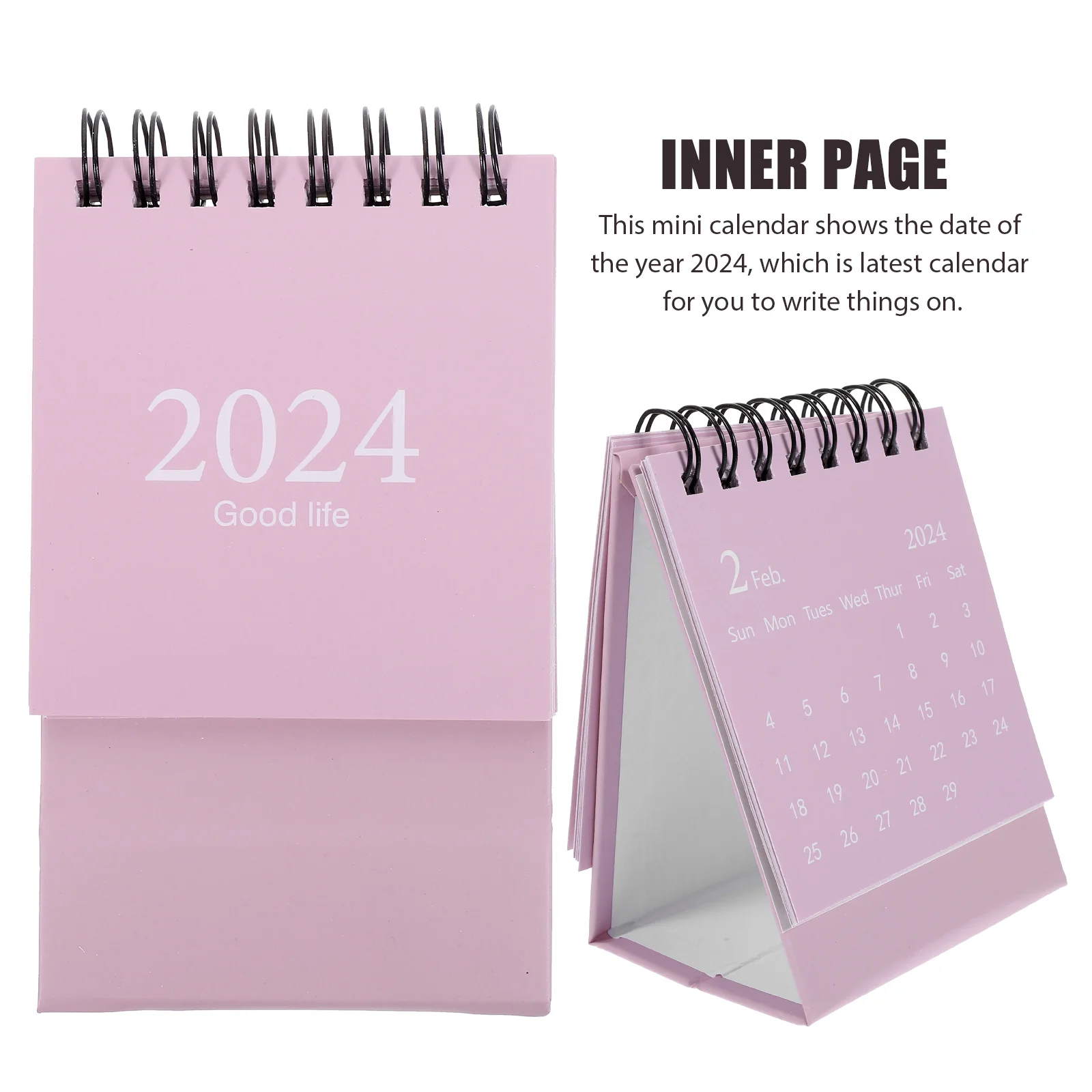 Kalender 2024 Kertas Dekorasi Flip Ornamen Desktop Meja Inggris Sederhana Mini untuk Meja Kantor Advent