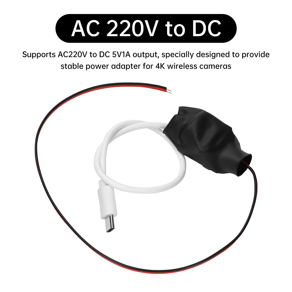 4K Wireless Camera Power Adapter AC 220 to DC 5V1A 5W Transformer USB Type-C Regulated Power Supply Module Step-Down Converter