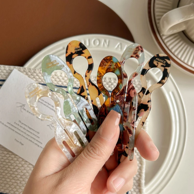 Fashion U Hair Pin Acetate Korean Style Updo Tool Quick Low Bun Maker Women Lazy Elegant Hair Accessories for Daily Party Use