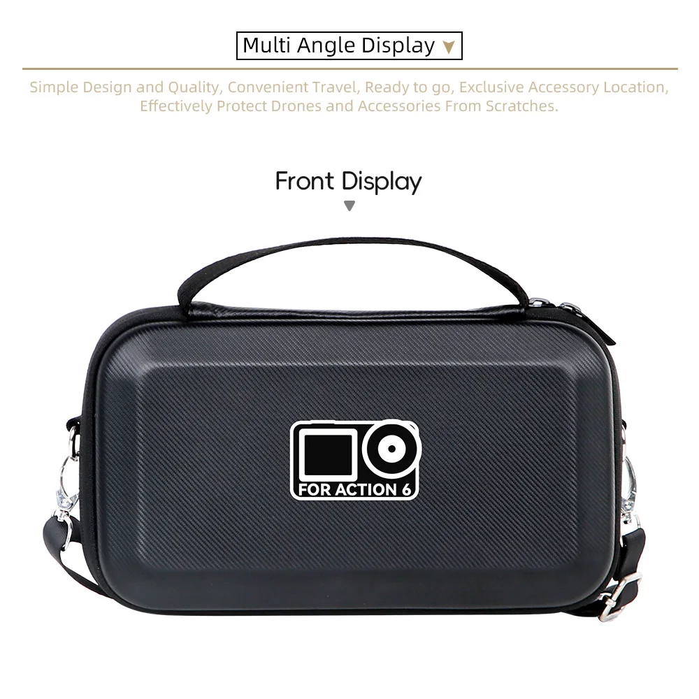 For DJI Osmo Action 6 Camera Storage Organizer Portable Handheld Protective Bag Travel Carrying Case