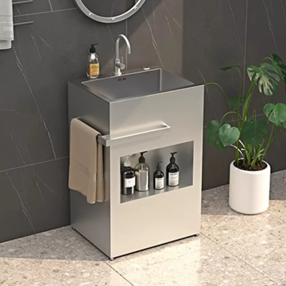 Wrought iron industrial wind wash basin personalized wash basin retro integrated floor column type