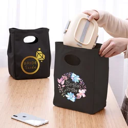 Portable Lunch Bags for Men Women Convenient Lunch Box Tote 2024 Food Picnic Bag Bride Series Durable Bento Pouch Handbaag