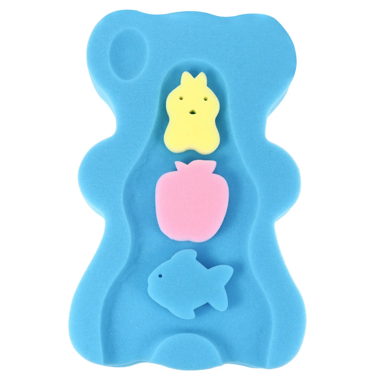 

Baby Bath Sponge Support Comfy Skid Proof Bathing Mat Non-Slip Cushion Newborn Head Neck Back Bear Shape Baby Bath Sponge