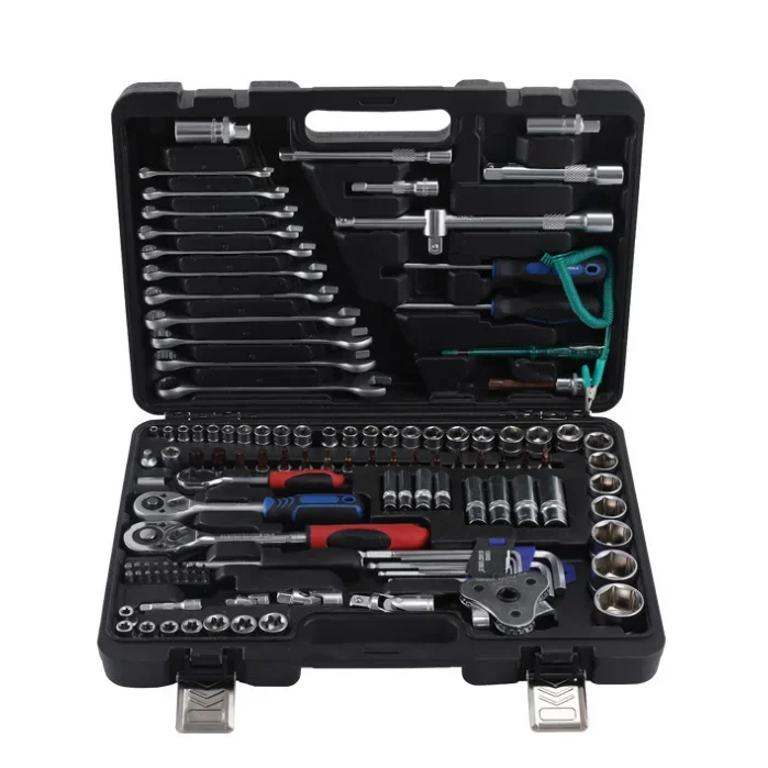 Hot Sale High Quality Car Repair Tool Kit Hand Tool Kit with Plastic Toolbox Storage Box Dismantle  Kits