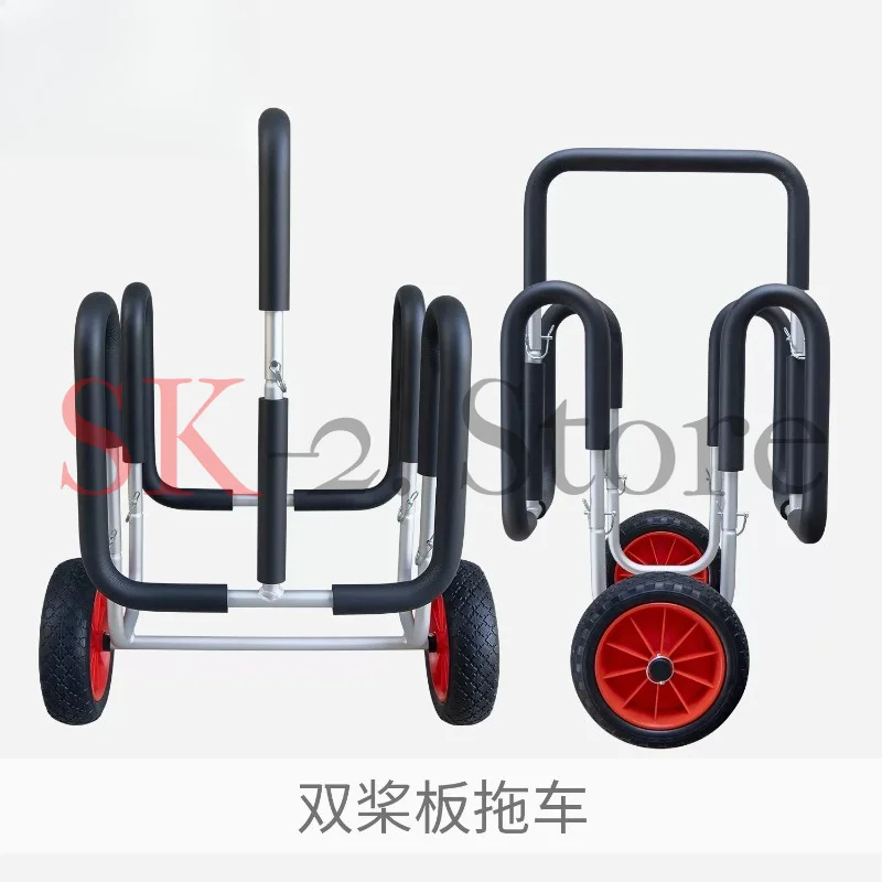 Trolley Aluminum Foldable Hand Cart With Adjustable Straps For Hard Plastic Paddle Board Fiberglass Water Sport Portable