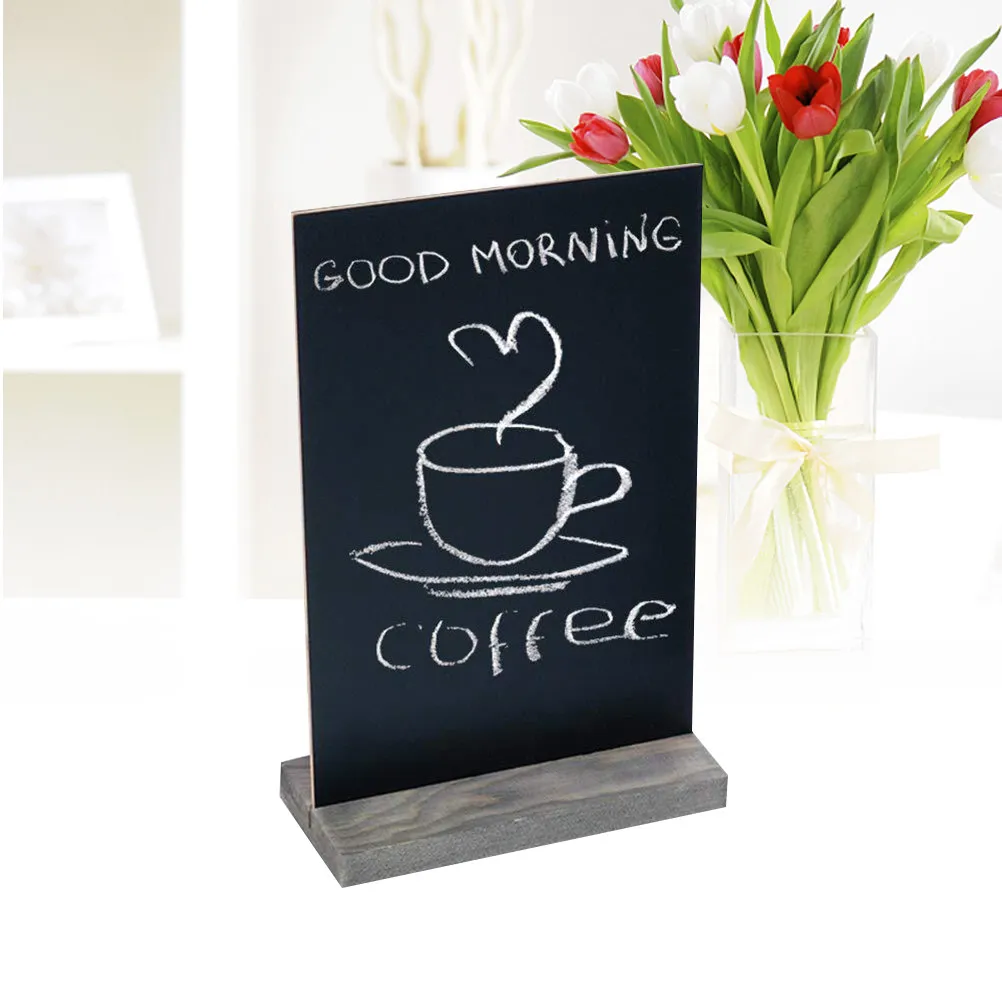 22x15cm Wooden Base Chalkboard Signs Reusable Message Board for Parties Christmas Table Crafts Store Promotions Desk Decor