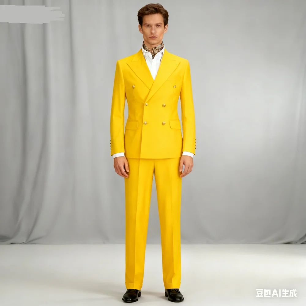 

Suits for Men, Men's Suits, Peak Lapel, Double Breasted Jacket and Pants, Fashionable and Formal, Wedding and Groom Tuxedos, 2