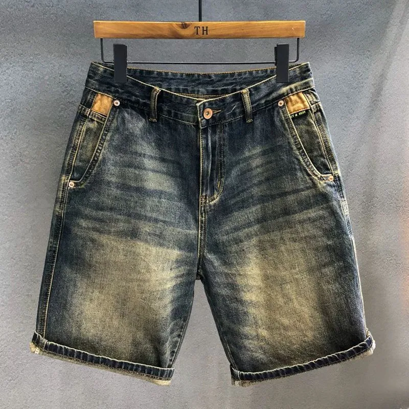 Summer 2026 New Arrival High-Quality Comfortable  casual American Denim Shorts – Men's Mid-Length Summer Loose Straight-Leg