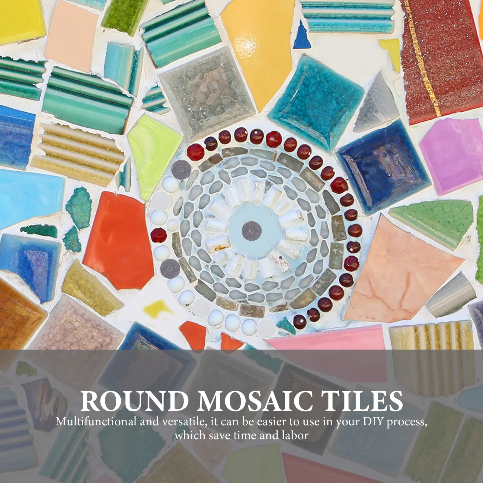 

Round Mirror Mosaic Tiles Circular Glass Art Supplies for DIY Crafts Mini Mosaic Pieces H made Projects Round Mirror Glass Tile