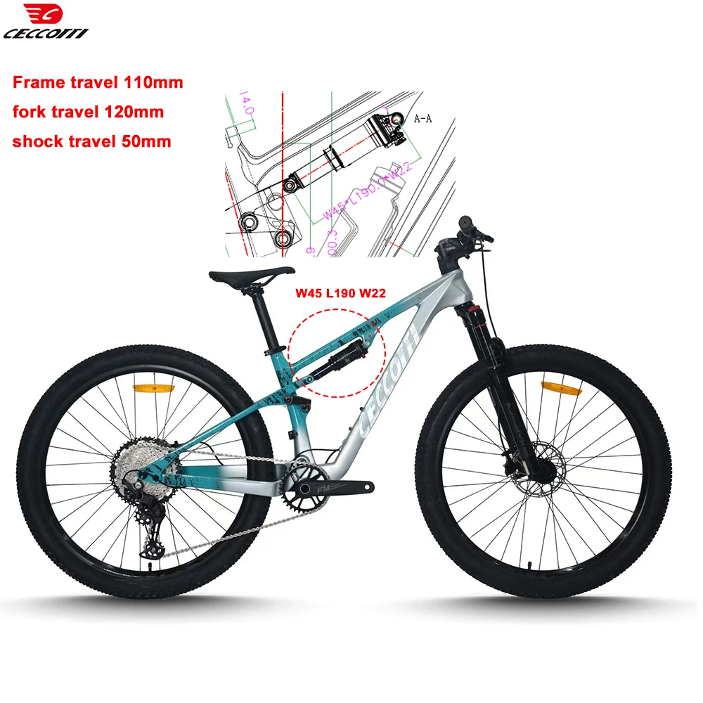 High quality mountain suspension carbon frame threaded BB fit shock 190mm X 45mm 29er MTB carbon frameset - view 3