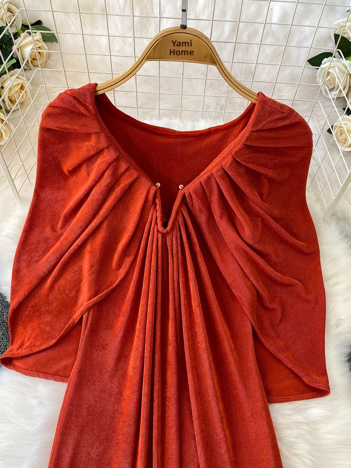 فستان طويل أنيق بياقة شال للنساء، تصميم عصري ضيق يصل إلى الركبة، مجموعة الخريف والشتاء للتنقل في المدينة