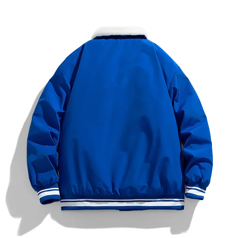 Autumn Warm Jacket Men's Trendy Casual Thick Fleece-lined Comfortable Windproof Cotton Coat Youth Brand Baseball Jacket Parkas