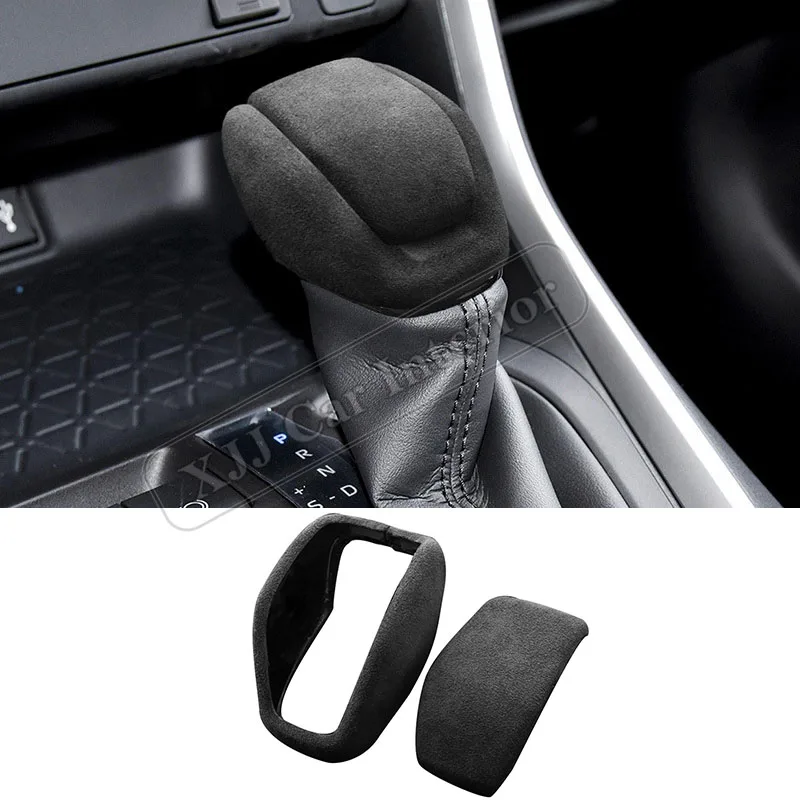 

For Toyota RAV4 Wilander Kluger Highlander 2020-2025 Suede Gear Shift Knob Head Cover Trim Sticker Car Interior Accessories