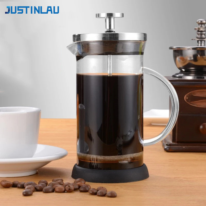  JUSTINLAU Coffee French Press Pot With Filter High borosilicate glass Hand Punch Coffee Pot Multifunctional Brewing Tea Milk Pot 