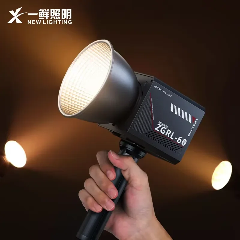 

Light 60W Cob Light Emitting Diode 2800K 6500K 16500Lux 480G Portable 8Fx Mode Handheld Outdoor Live Light