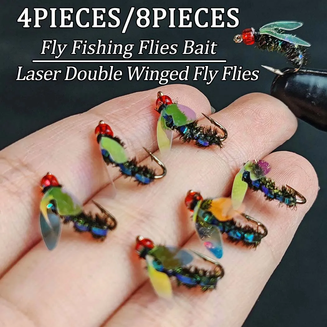 Señuelo mosca doble ala láser para lubina y trucha - imagen 2