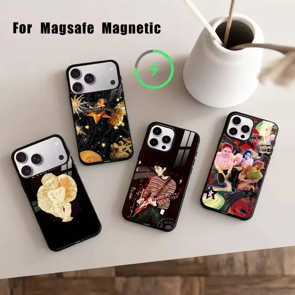 

Band S-Smashing P-Pumpkins Phone Case For Magsafe Wireless Charging For iPhone17,16,15,14,13,12,11 Plus,Pro Magnetic