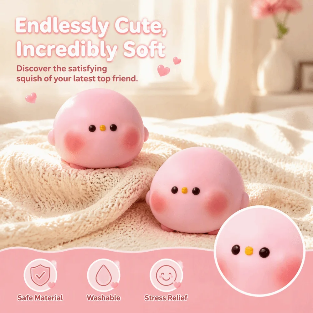 Slow Rebound Chickens Squishy Toys Slow Rising Pink Young Chickens Squeeze Toys Cute Super Soft Slow Rising Toys Birthday Gifts