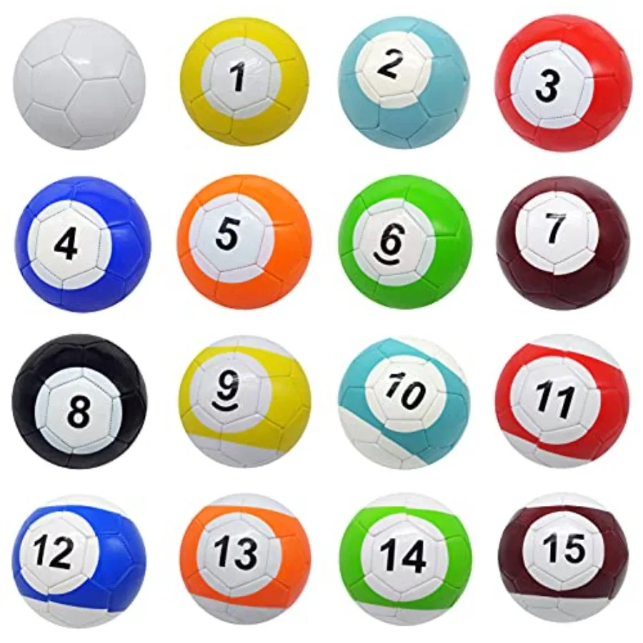 

16 Pcs Snooker Balls Soccer Table Game Street Ball Inflatable Billiards Football Pool Ball Toy Sport Red and Yellow