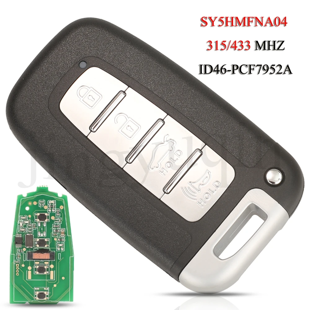 

jingyuqin SY5HMFNA04 Remote Car Key For Hyundai I30 IX35 Sonata Genesis Equus For Kia Forte Soul Rio Sorento Optima 434Mhz ID46