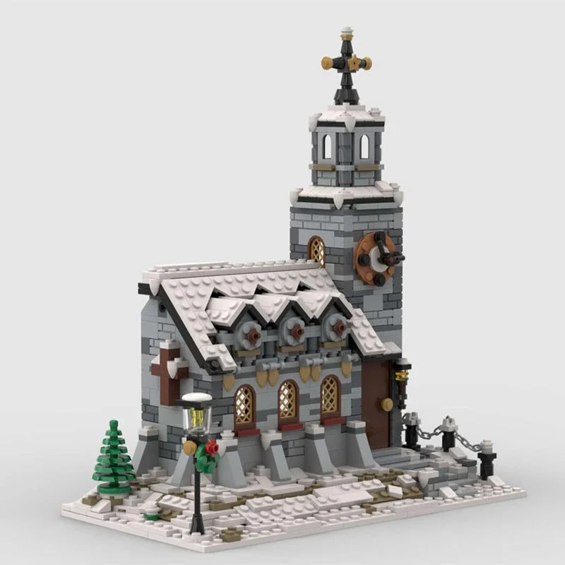 ตัวต่อ MOC 1074 ชิ้น ชุดสร้างโบสถ์ฤดูหนาว ของเล่นประกอบเอง ของขวัญคริสต์มาส ไอเดีย DIY ของเล่นเด็ก ของขวัญวันเกิด