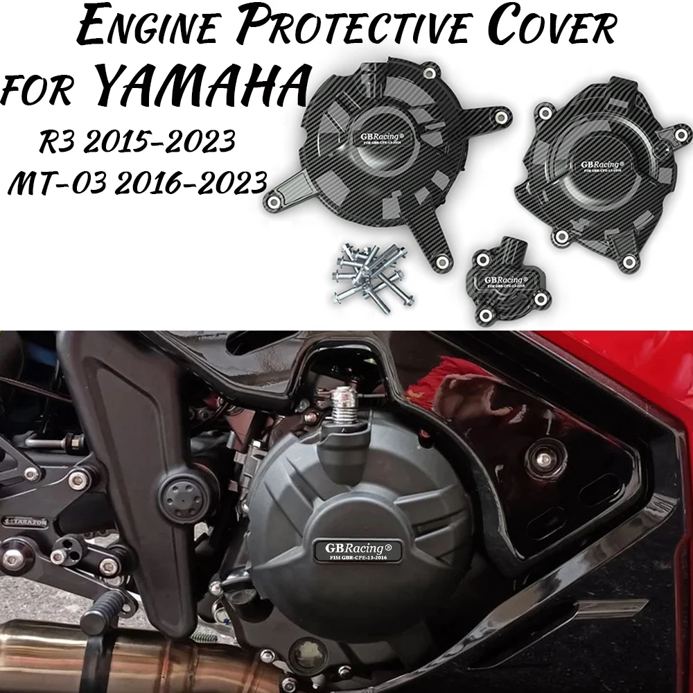 

Motorcycles Engine protective cover for YAMAHA R3 2015-2023 MT-03 2016-2023 carbon fiber printing