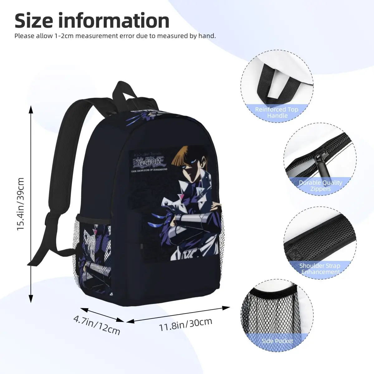 Blue-Eyes White Dragon Japanese Anime Yu-Gi-Oh Backpack Student Boys Girls BookBag Men Women School Bag Laptop Shoulder Bags