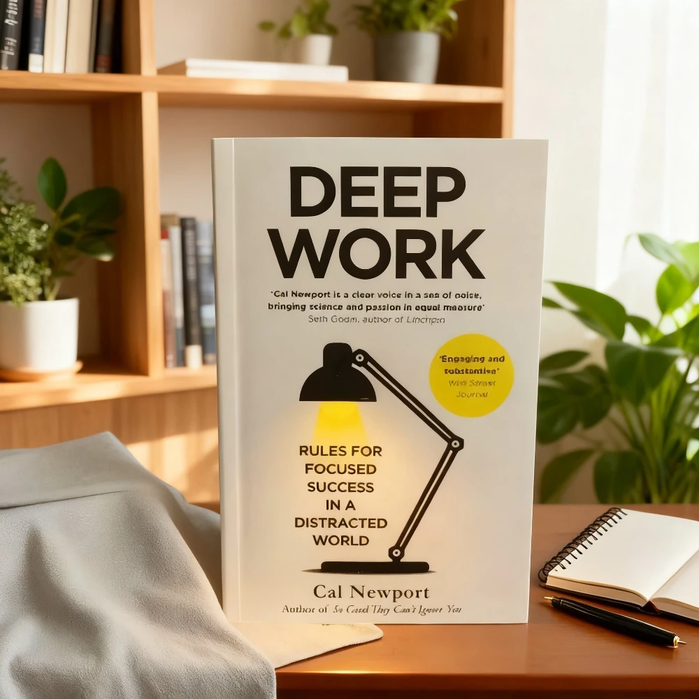 قواعد العمل العميق من كال نيوبورت - دليل نجاح التركيز للقائد، كتاب تحفيز بغلاف فني لعام 2025 #1