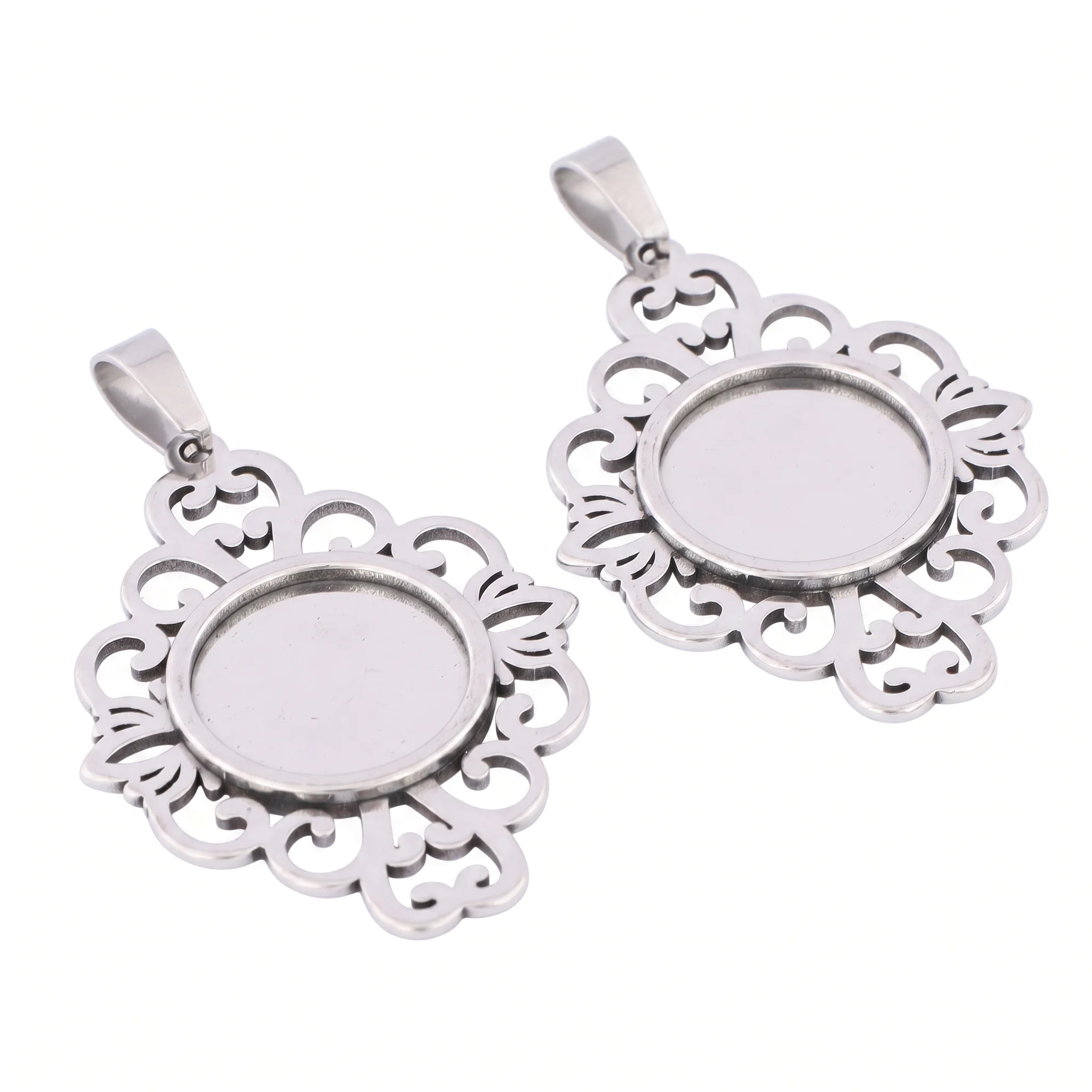 5pcs Stainless Steel Filigree - Bezels Set Pendant review and price