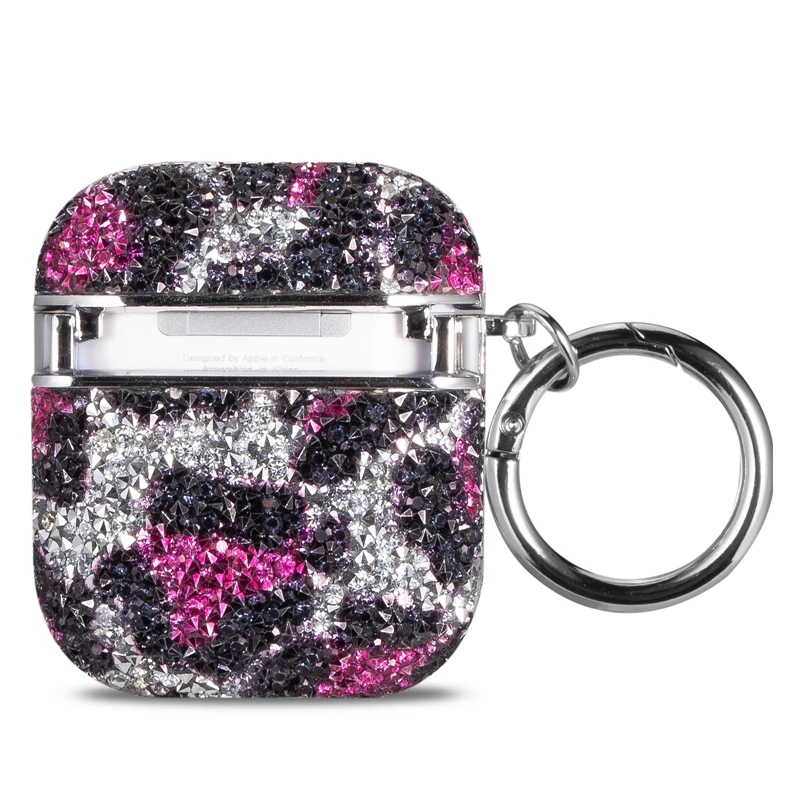 Glitter Leopard Diamond Earpods Case for Apple Airpods Pro 2 Airpod 3 2 1 Bling Rhinestone Wireless Bluetooth Earphone Cover