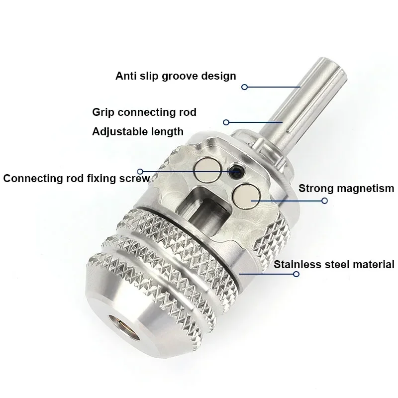 28mm/33mm Tattoo Machine Grip Stainless Steel High Quality Tattoo Pressure Needle Grip Free Rubber Strong Magnetic Suction Grip